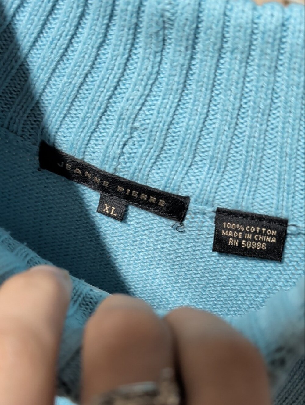 JEANNE PIERRE Light Blue Turtleneck Sweater - Picture 2 of 4
